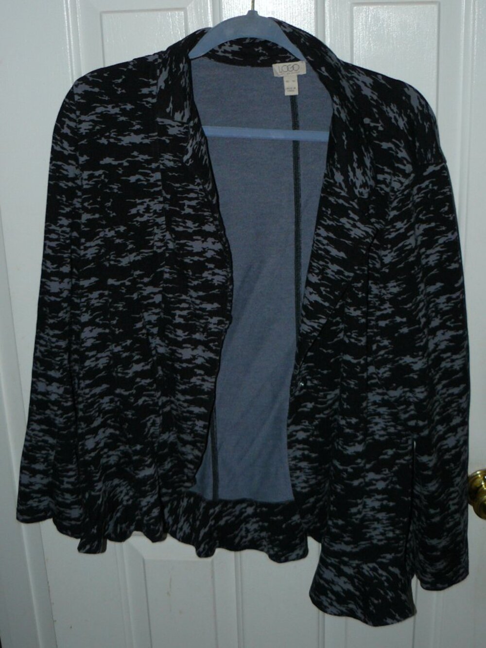 LOGO by Lori Goldstein Mini Camo French Terry Blazer Sz XL